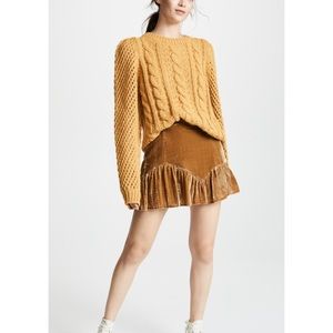 LoveShackFancy Cabled Rosie Sweater Amber Gold